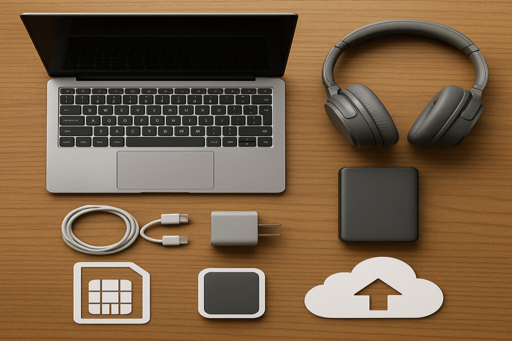 Examples of a digital nomad's tech gear