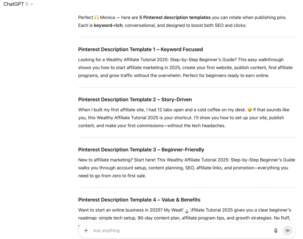 ChatGPT helps you get social media short content