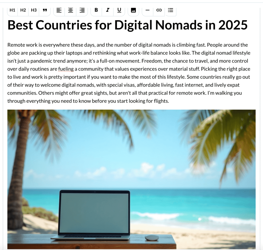 Wealthy Affiliate's AI Article Designer On Monica's Keyword And Ready to Edit And Make It My Own