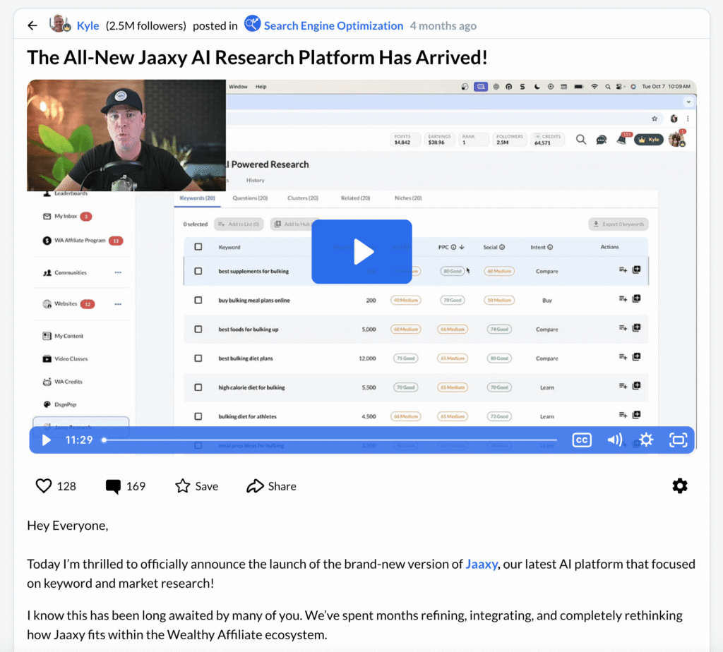 Wealthy Affiliate's New Jaaxy AI Research Platform