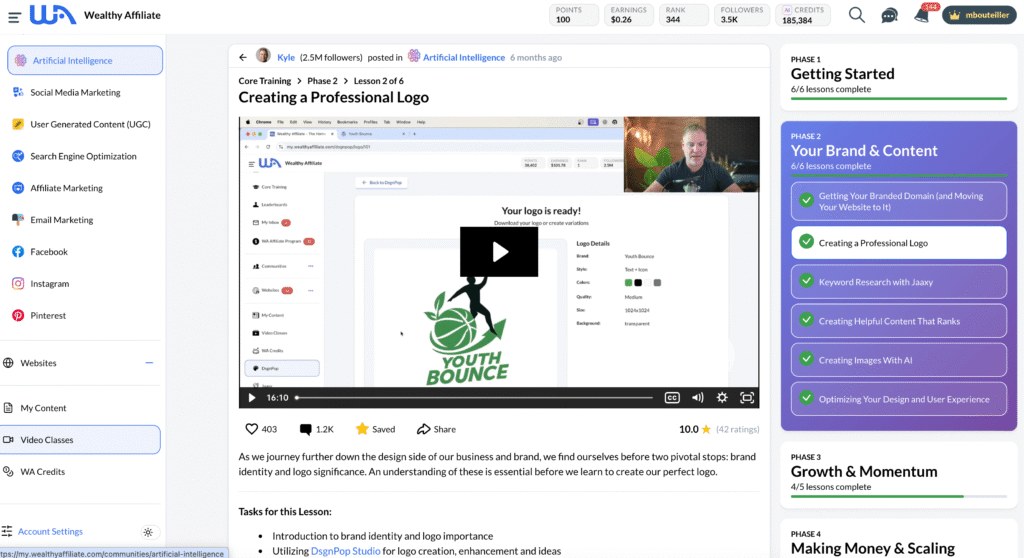 Wealthy Affiliate's AI Logo Designer 